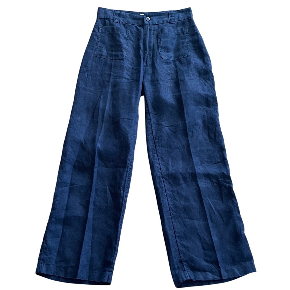 Nicole Miller‎ Womens Linen Navy Pants 4